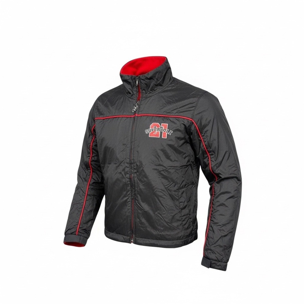 Southpole Vintage Reversible Jacket Boys Youth Size M Black Red 21 Puffer Fleece